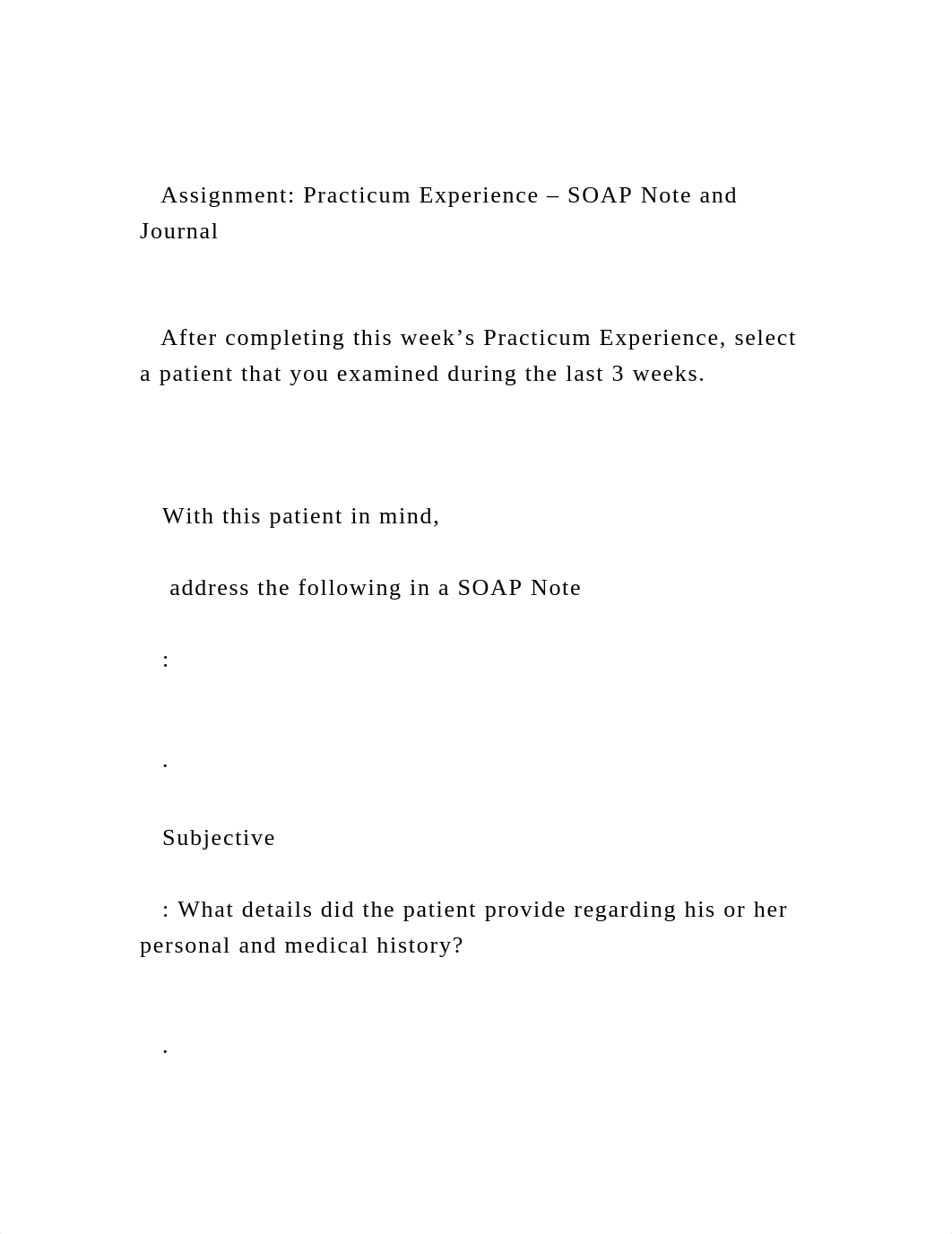 Assignment Practicum Experience - SOAP Note and Journal    .docx_dg9ke7fknd5_page2