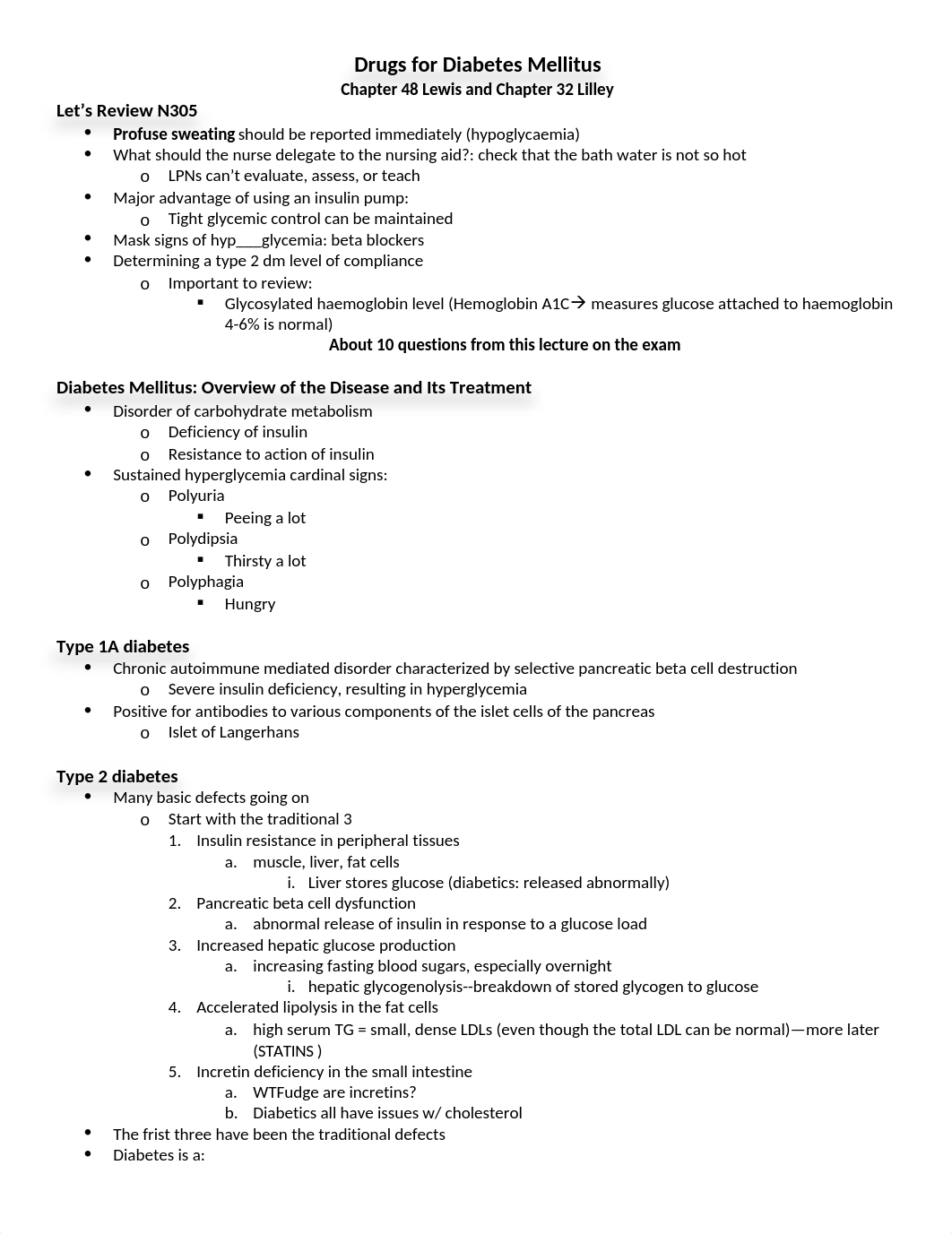 N306 Diabetes lecture EXAM 1- STUDY GUIDE.dotx_dg9s1ci7649_page1