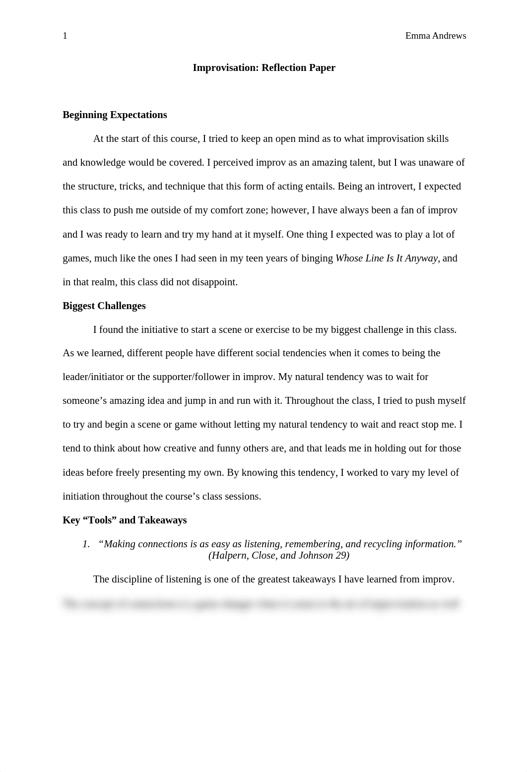 Improv Reflection Paper, Emma Andrews.docx_dg9wrw5s9oa_page1