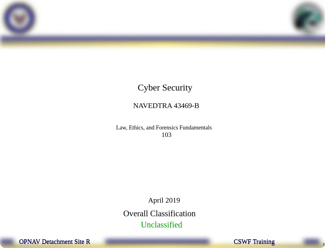 OPNAV CSWF PQS - 103 Law Ethics Forensics.ppt_dgasi70xp09_page1