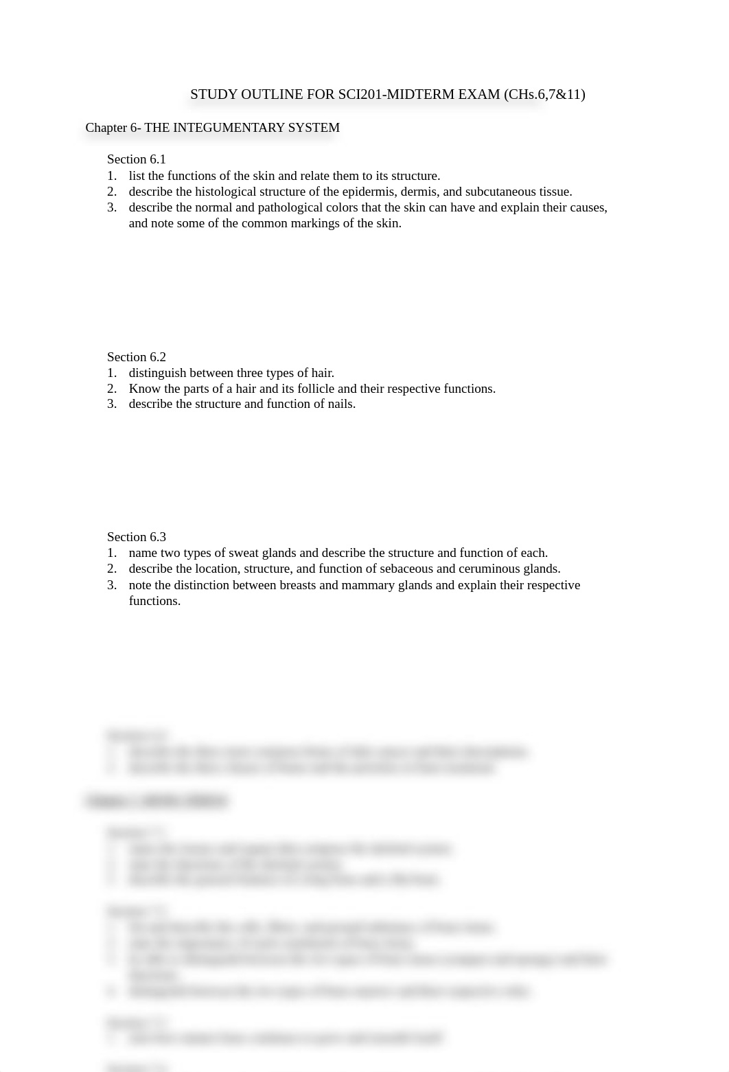 Study Outline (Blueprint) for SCI201G-Midterm Exam (CHs6,7&11).pdf_dgb0tubcoy5_page1