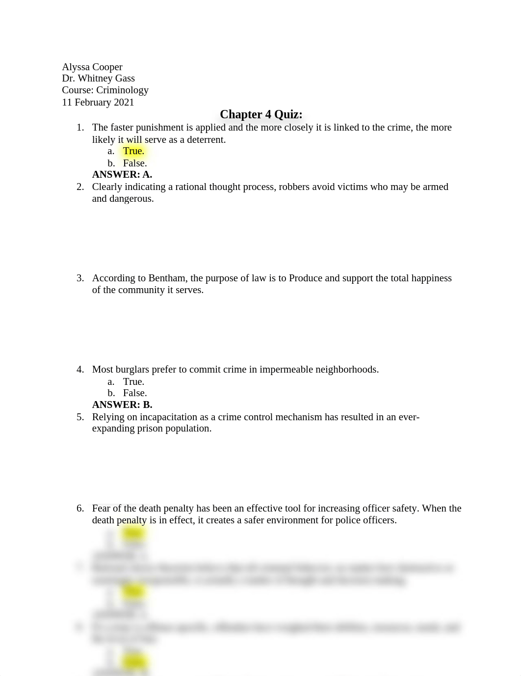 Chapter 4 Quiz Criminology Dr. Gass.docx_dgb3syicltt_page1