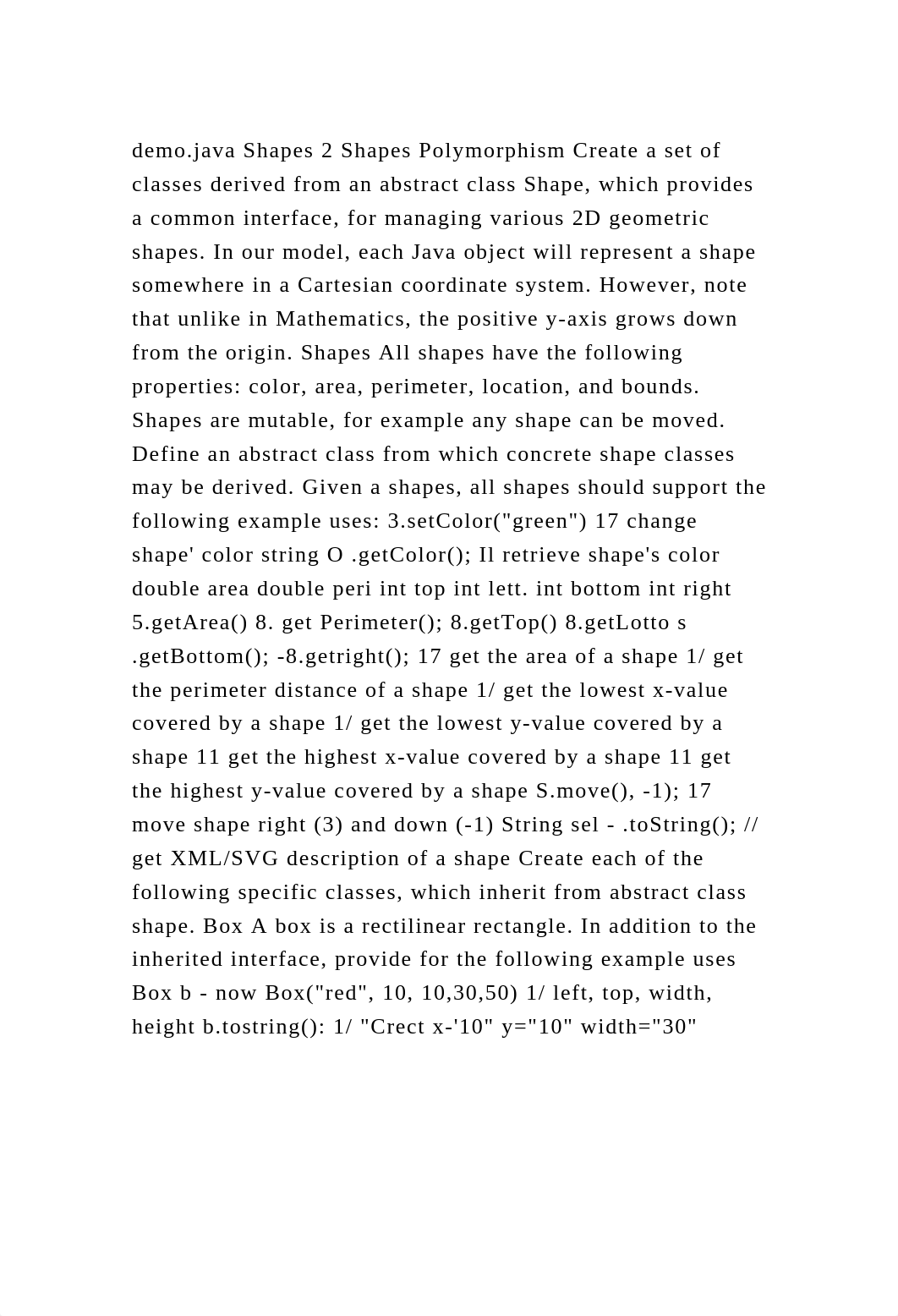 demo.java Shapes 2 Shapes Polymorphism Create a set of classes deriv.docx_dgbct54ixfq_page2