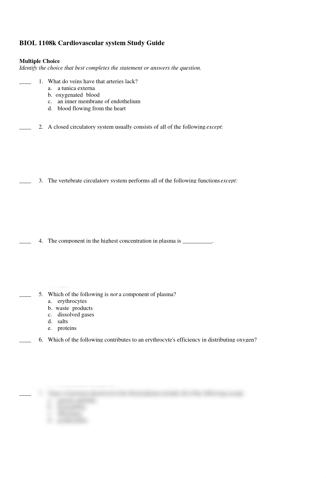 BIOL 1108k Cardiovascular system Study Guide.pdf_dgbddi5kc8b_page1