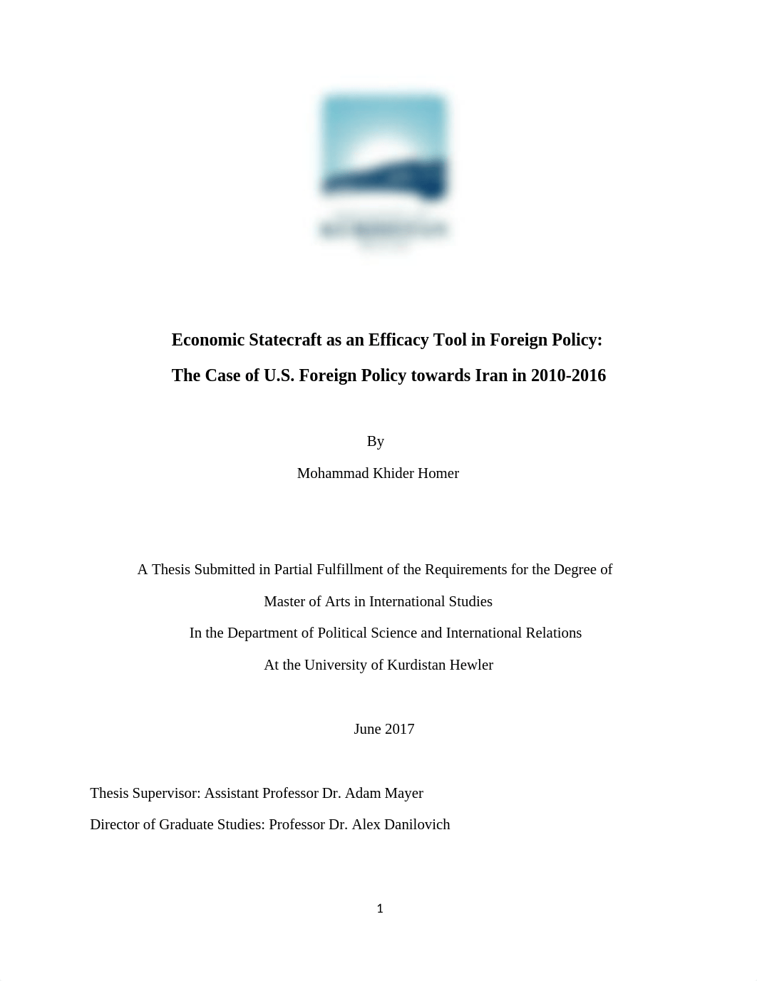 Economic Statecraft As An Efficacy   Tool In Foreign Policy_ The Case of US Foreign Policy Towrds Ir_dgc9qbsnud9_page1