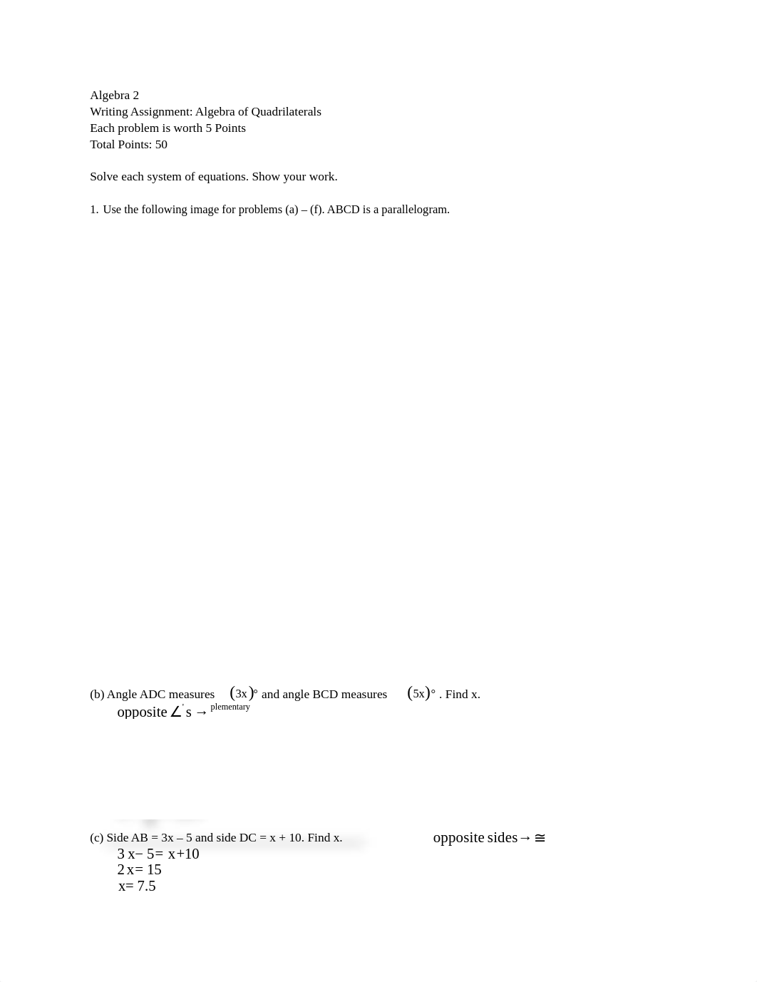 8.01 Writing Assignment, Algebra of Quadrilaterals.docx_dgcoo292mgc_page1