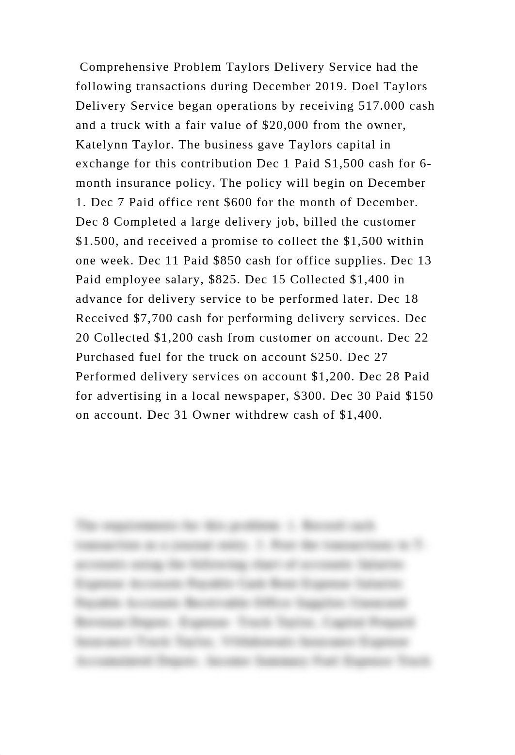 Comprehensive Problem Taylors Delivery Service had the following tran.docx_dgct60y3519_page2