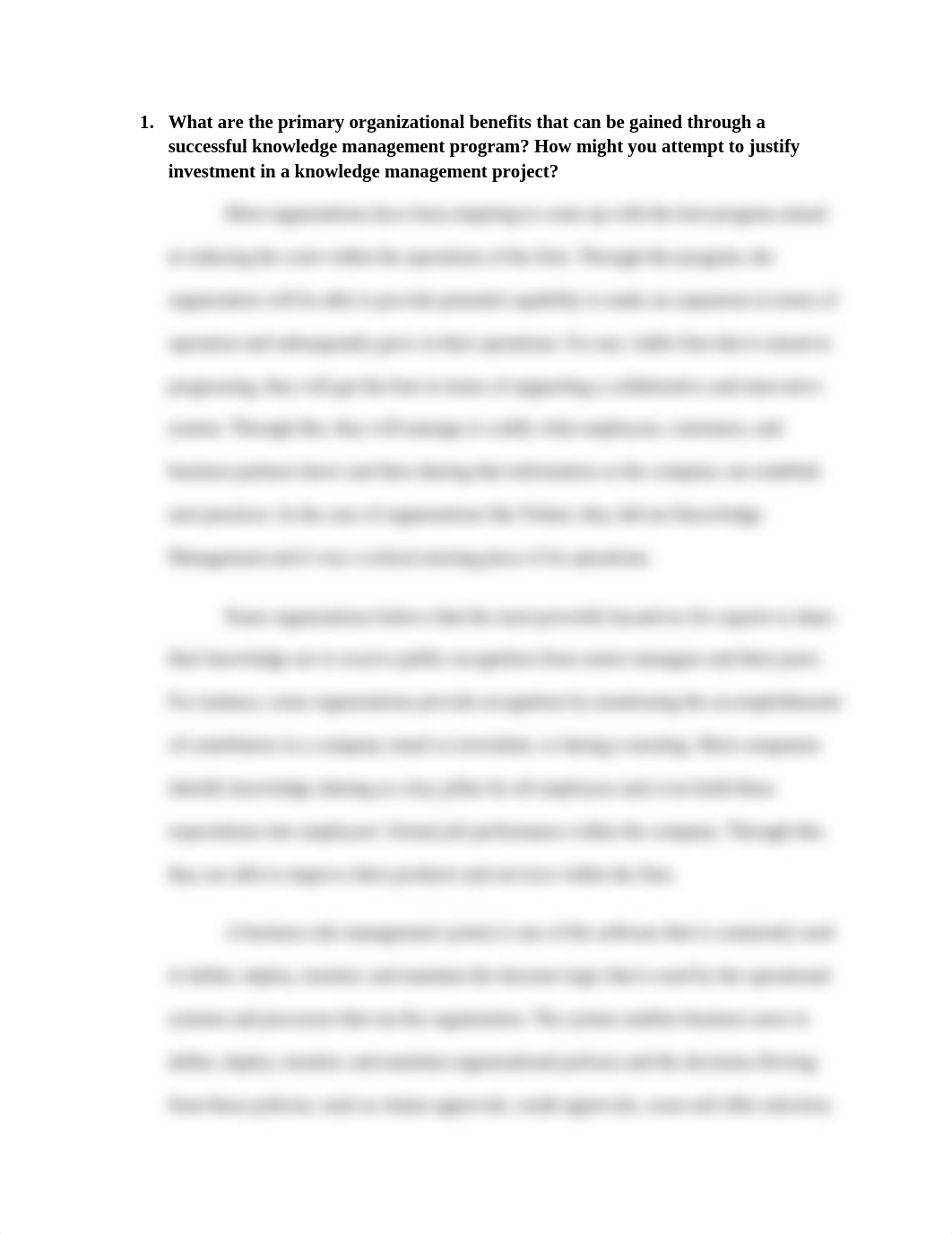 What are the primary organizational benefits that can be gained through a successful knowledge manag_dgcvg29ky3t_page1