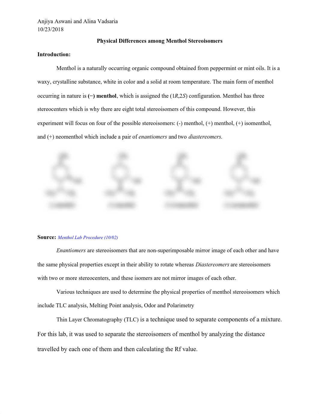 Lab report - Menthol -2.pdf_dgcy7xqful9_page1