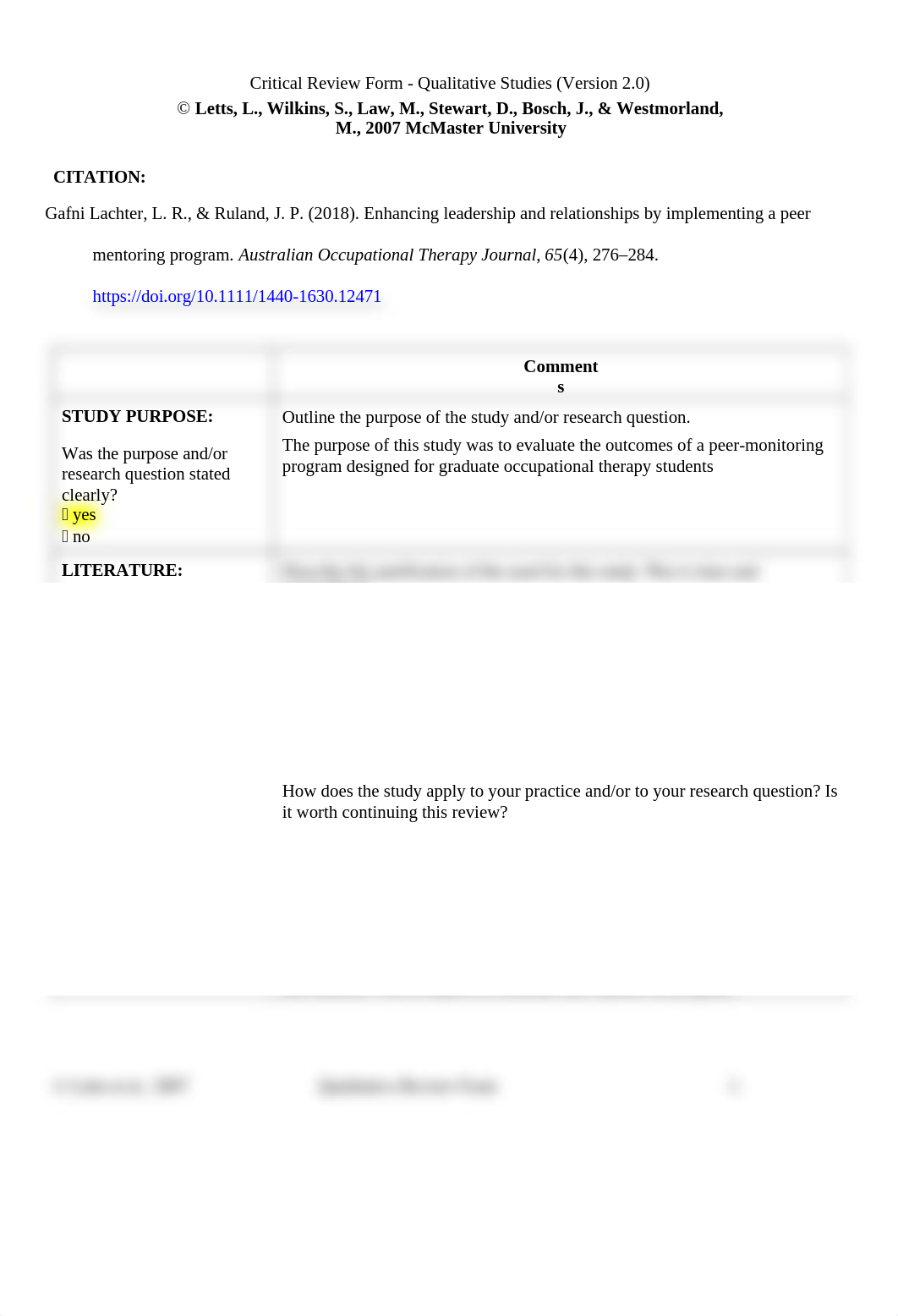 Cannella Nicole McMaster's Qualitative Critical Review Form .docx_dgd9c4jgwbc_page1