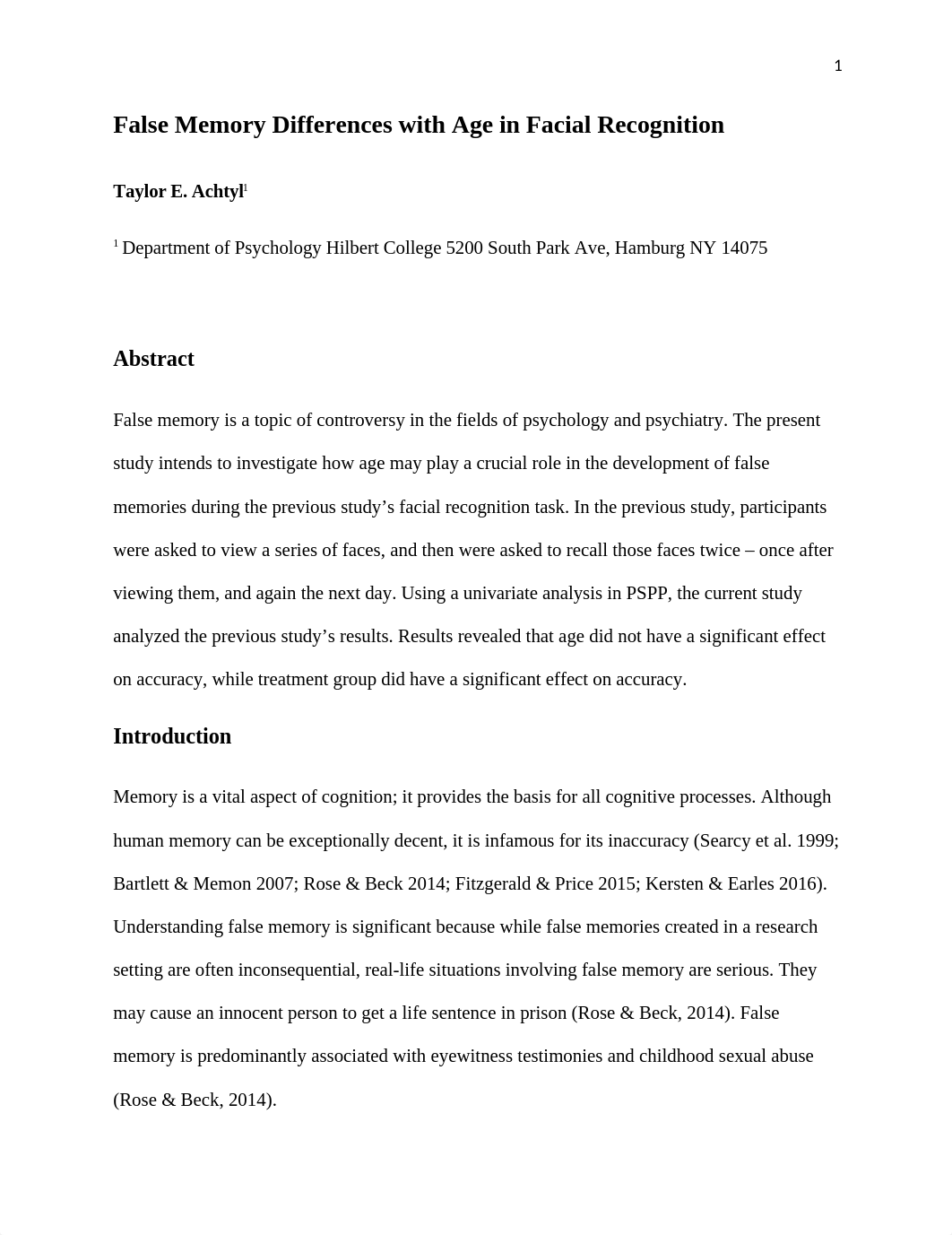 False Memory Differences with Age in Facial Recognition.docx_dgd9zh62tvv_page1