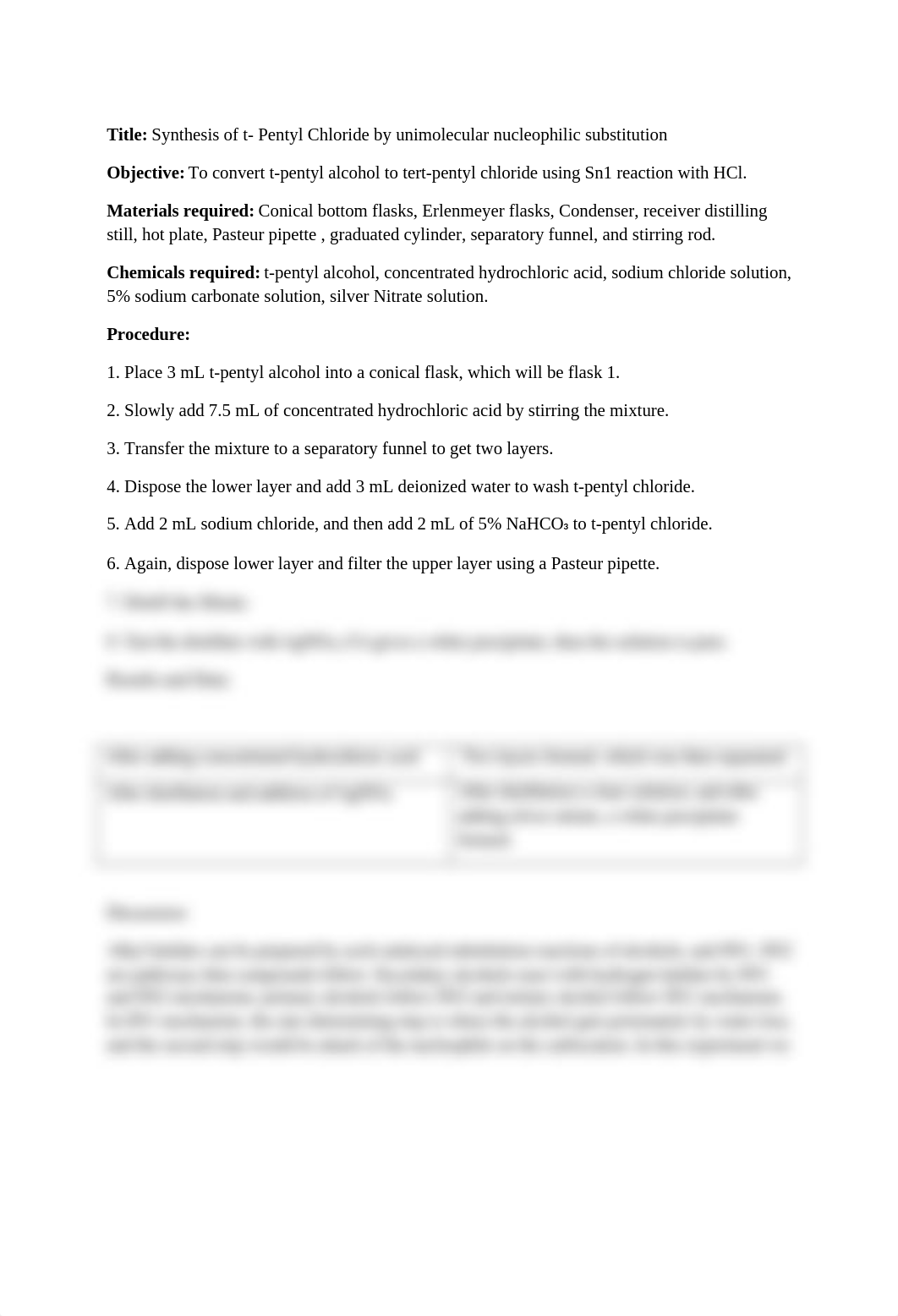 Synthesis of t-pentyl chloride by unimolecular nucleophilic substitution.doc_dgdsunh1dq8_page1