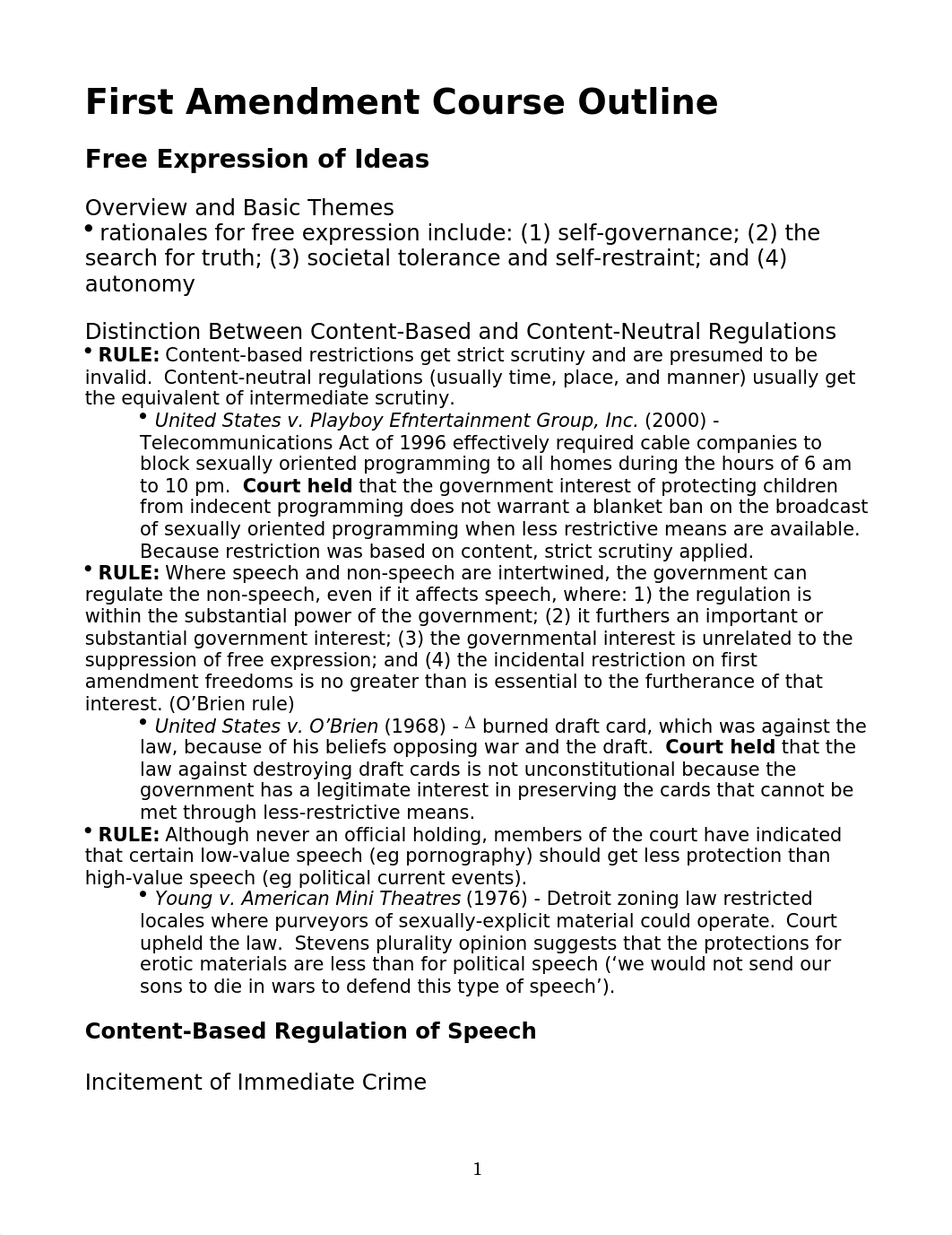 First Amendment Outline - Gora - Fall 2012.docx_dgdtmm6jjx9_page1