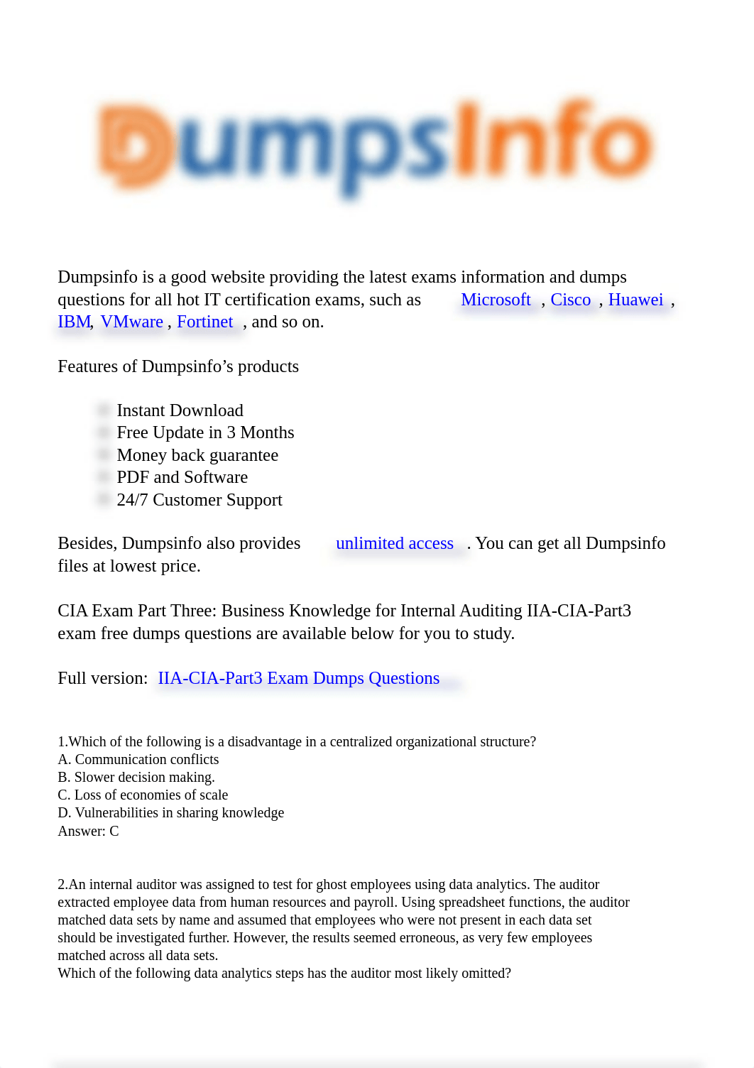 Updated IIA-CIA-Part3 Exam Dumps Dumpsinfo.pdf_dgduo7l2sk1_page1