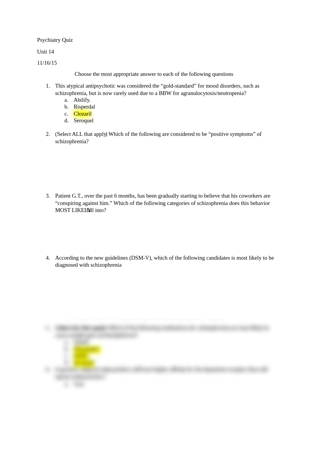 Psychiatry Quiz 14 practice ANSWER KEY.docx_dge95aampc0_page1