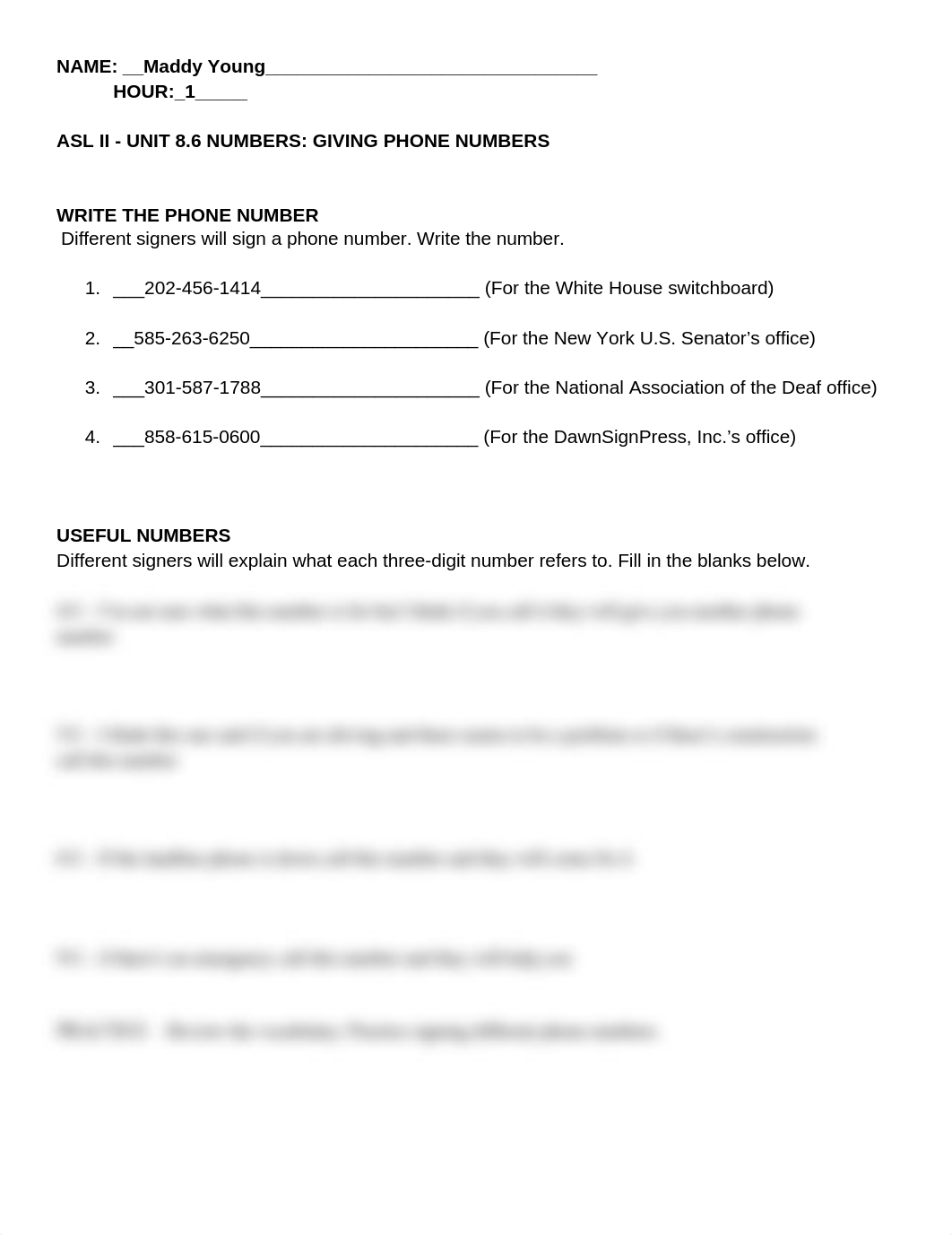 Copy of UNIT 8.6 NUMBERS_ GIVING PHONE NUMBERS HOMEWORK.docx_dgef160fk4b_page1