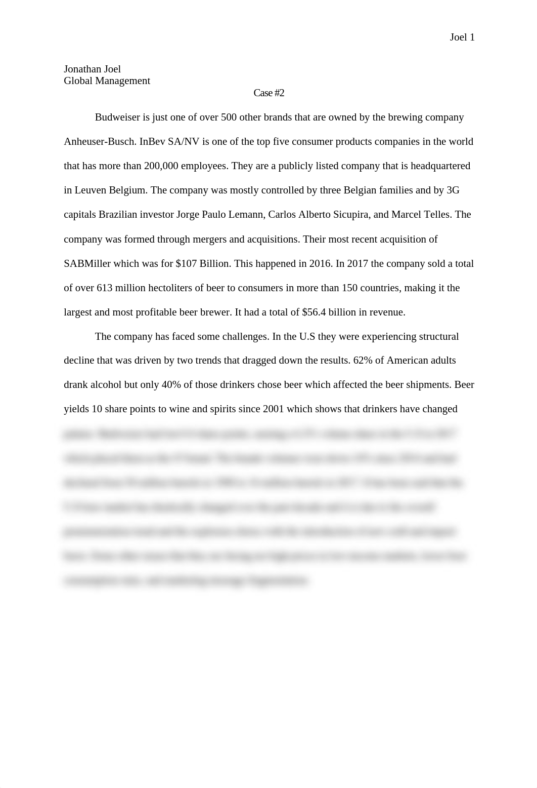 Global Brand Management of Anheuser Busch  InBev's Budweiser  Case #2.docx_dgemz7y0z43_page1