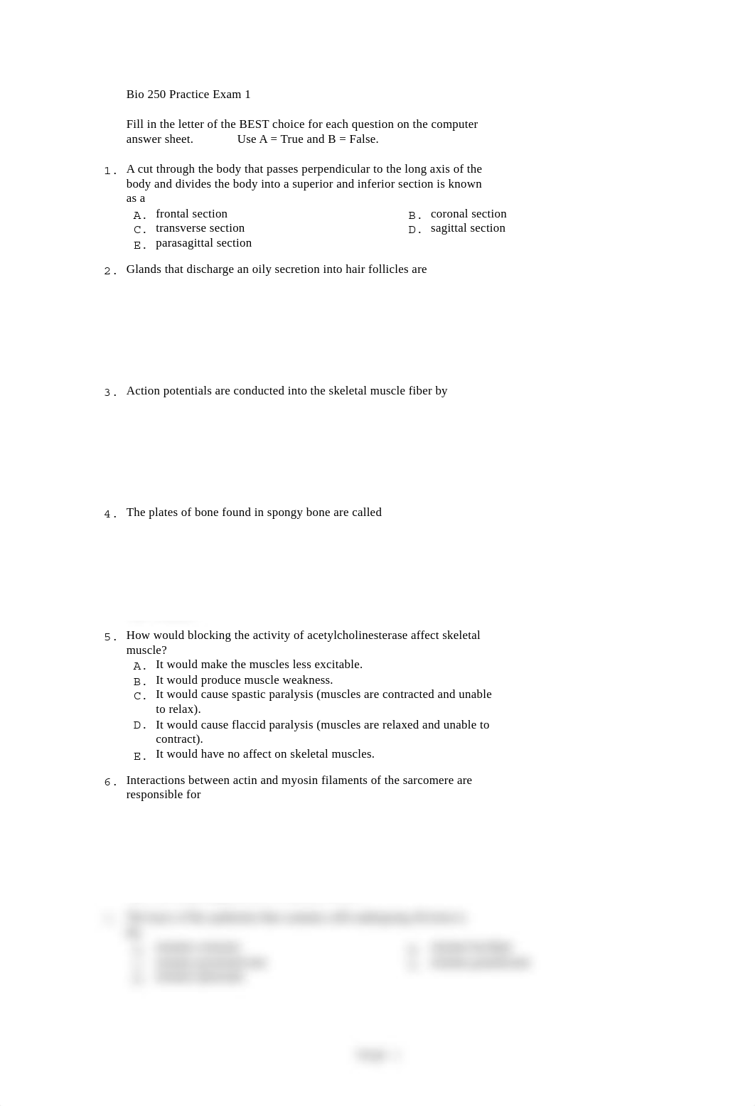 BIO 250 Practice Exam 1 with key.pdf_dgen41r5nde_page1