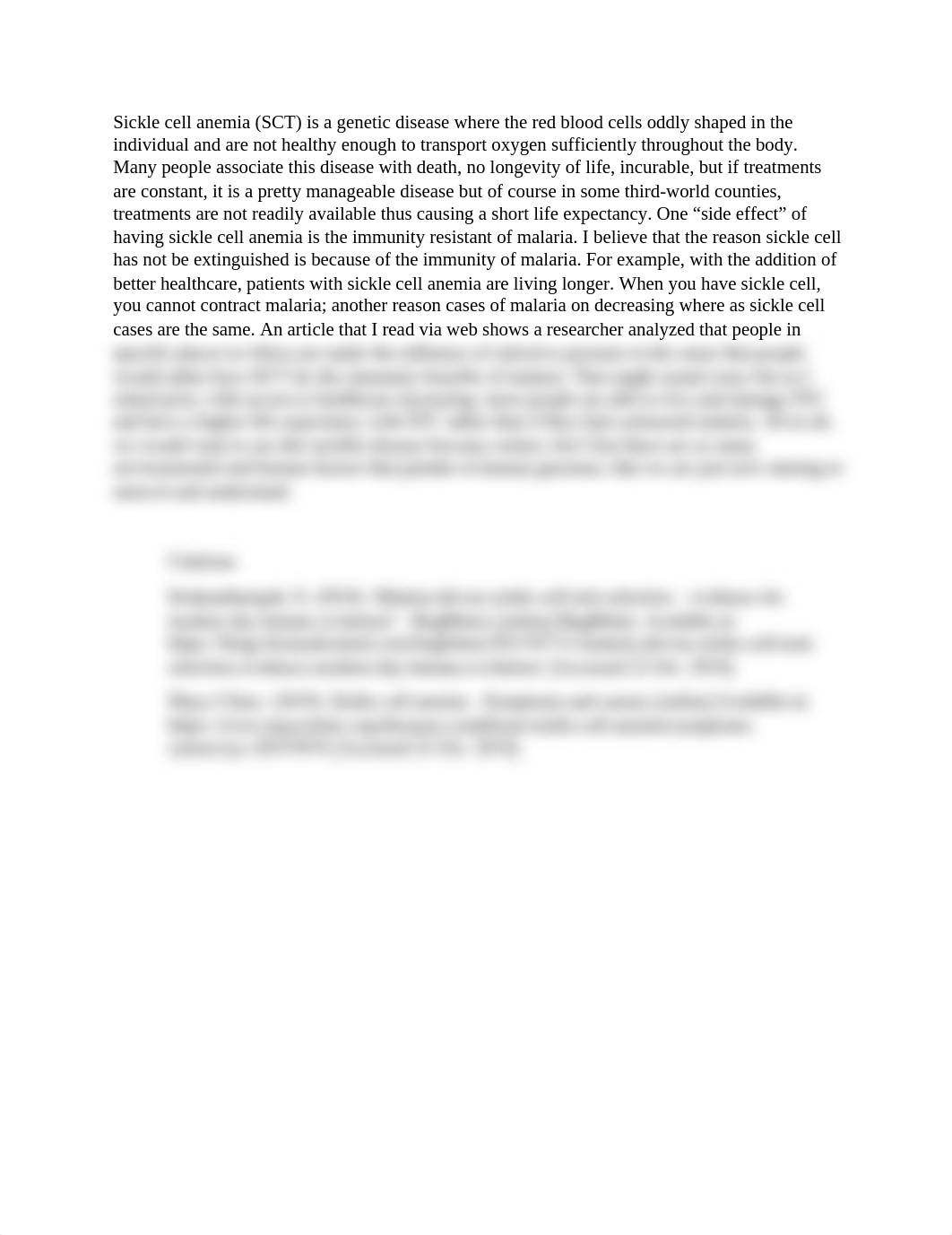 Discussion Question Sickle Cell Anemia.docx_dgf3wp7vxik_page1