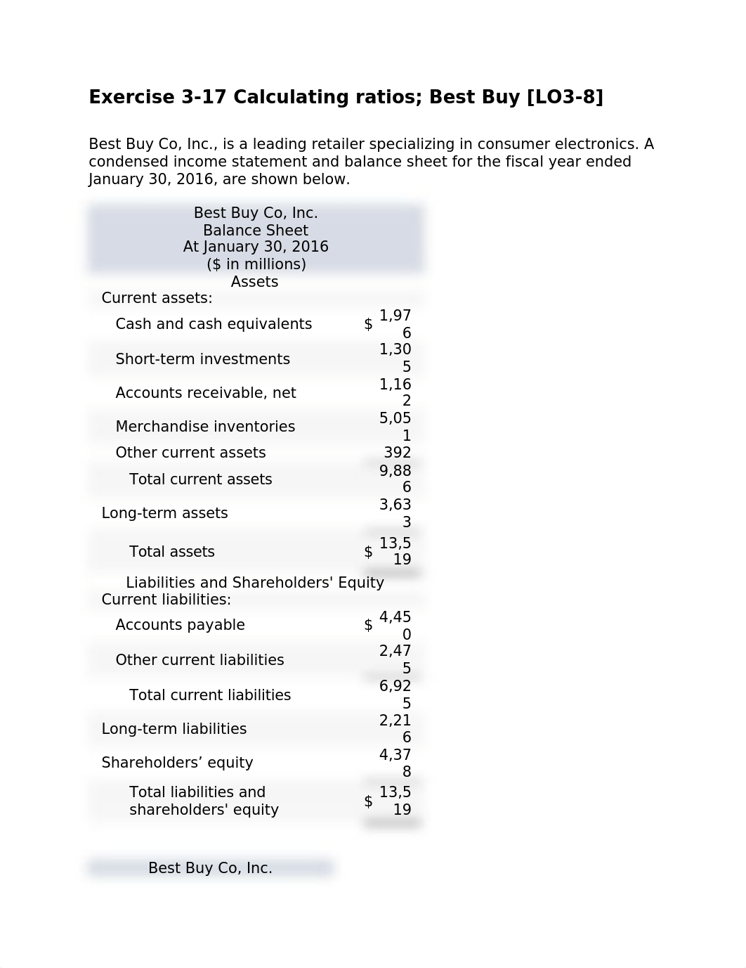 Exercise 3-17 Calculating ratios; Best Buy .docx_dgfih7vvxnl_page1