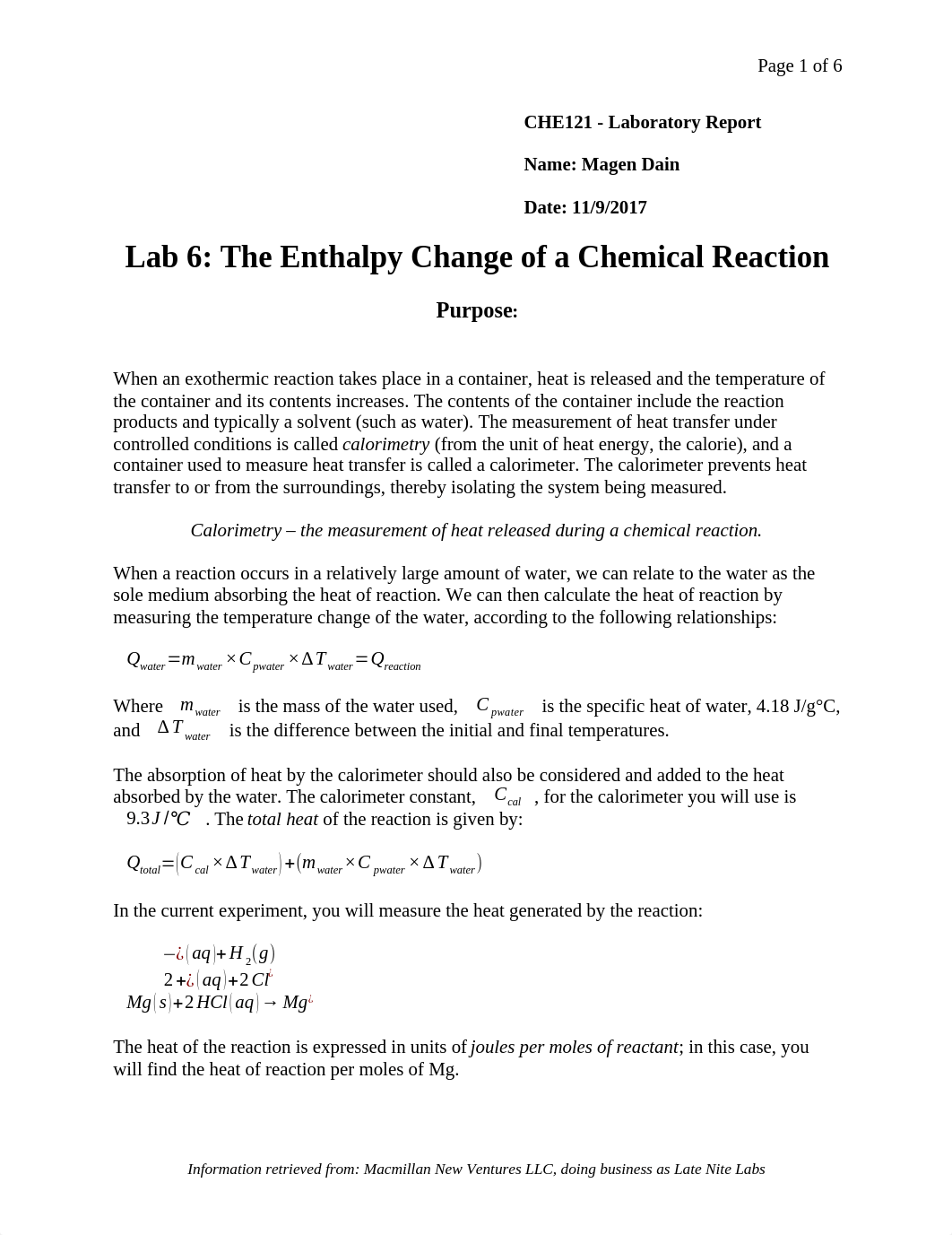 Lab 6 - Enthalpy Change of a Chemical Reaction (1).docx_dgfqixyxvq2_page1