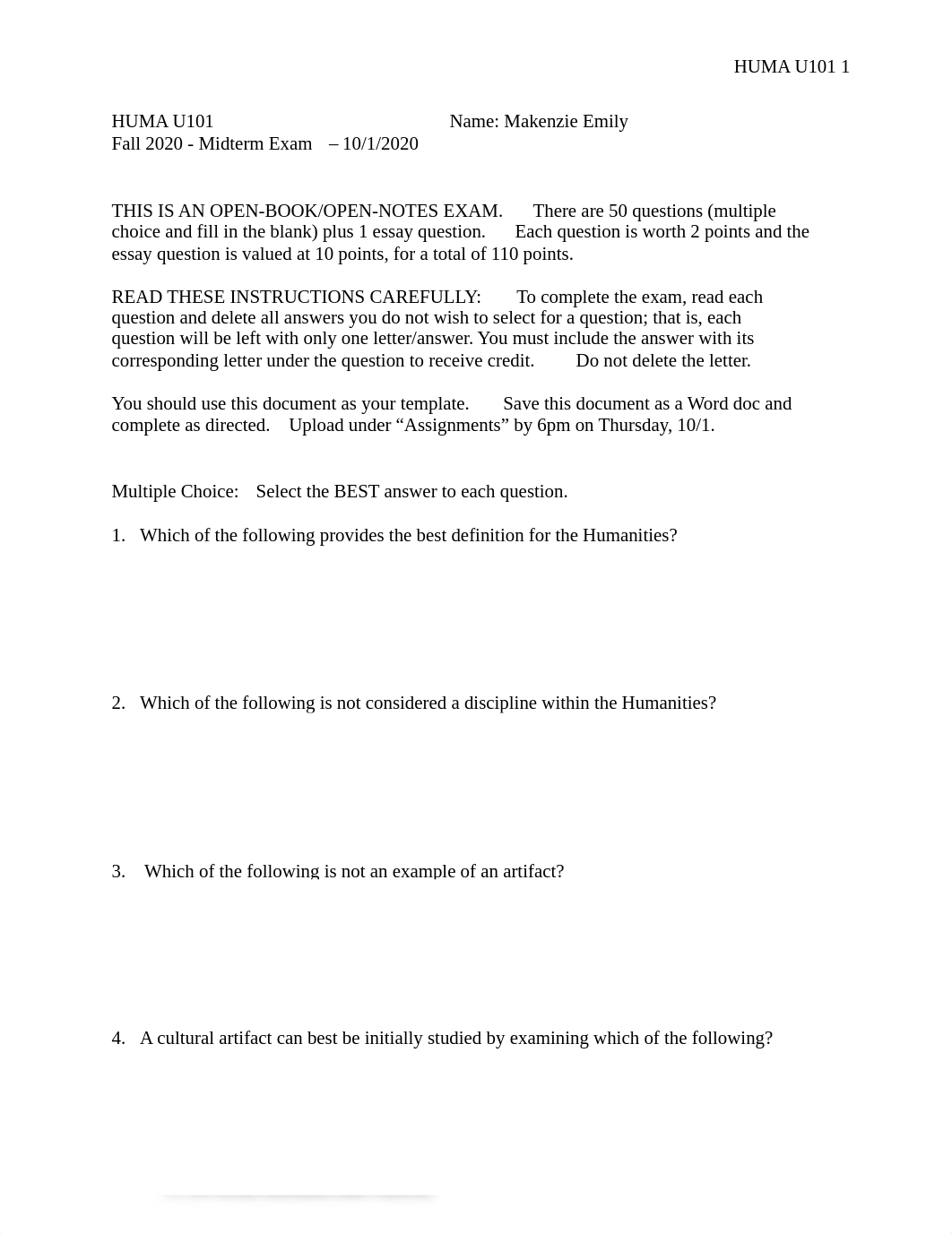 HUMA U101 - Midterm F2020.pdf_dgfxlmc5eoz_page1