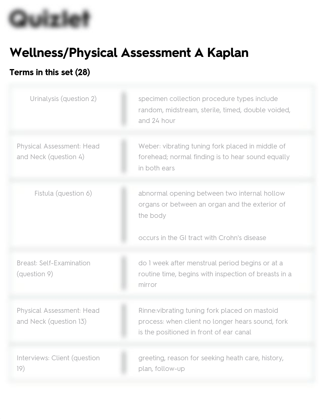 Wellness-Physical Assessment A Kaplan Flashcards | Quizlet.pdf_dggeg6mv8pi_page1