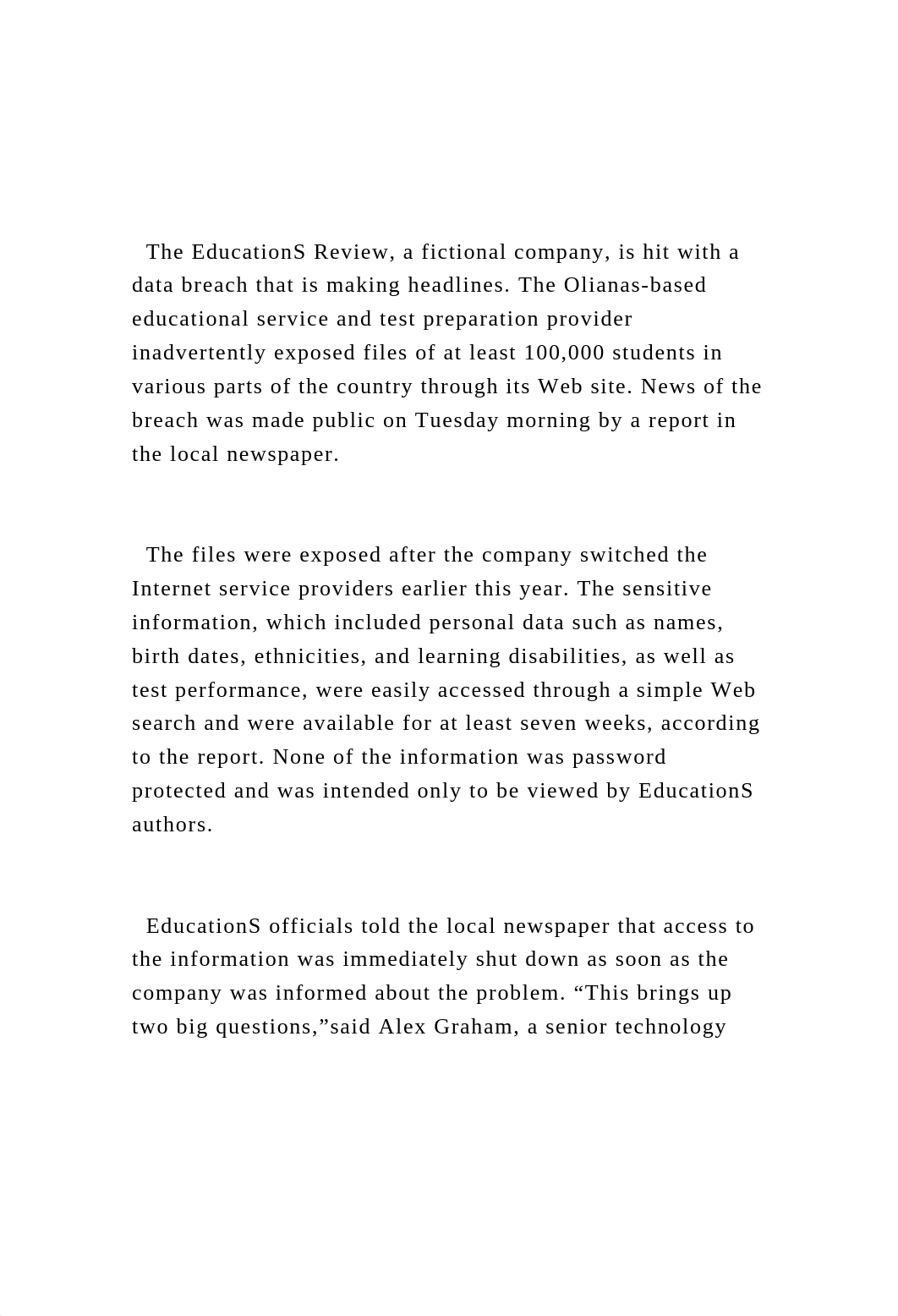 The EducationS Review, a fictional company, is hit with a dat.docx_dggstrjw04k_page2