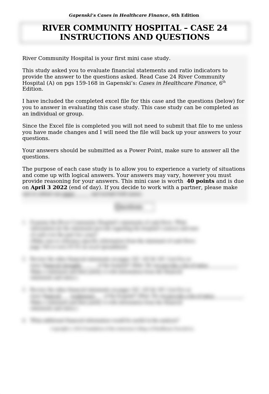 Case 24 River Community Hospital (A) Questions 6th edition - Spring 22.docx_dghb9lb9hh6_page1