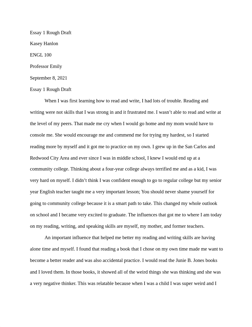 ENGLISH Essay 1 Rough Draft - Kasey Hanlon.docx_dghovyvni6x_page1