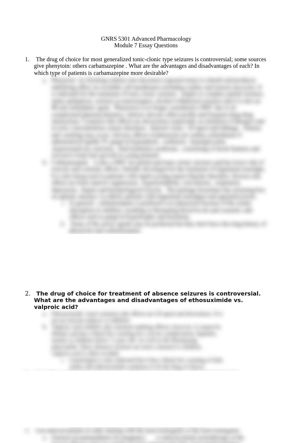 GNRS 5301 Advanced Pharmacology Essay Questions Module 7 Answers.docx_dghxolp29s7_page1