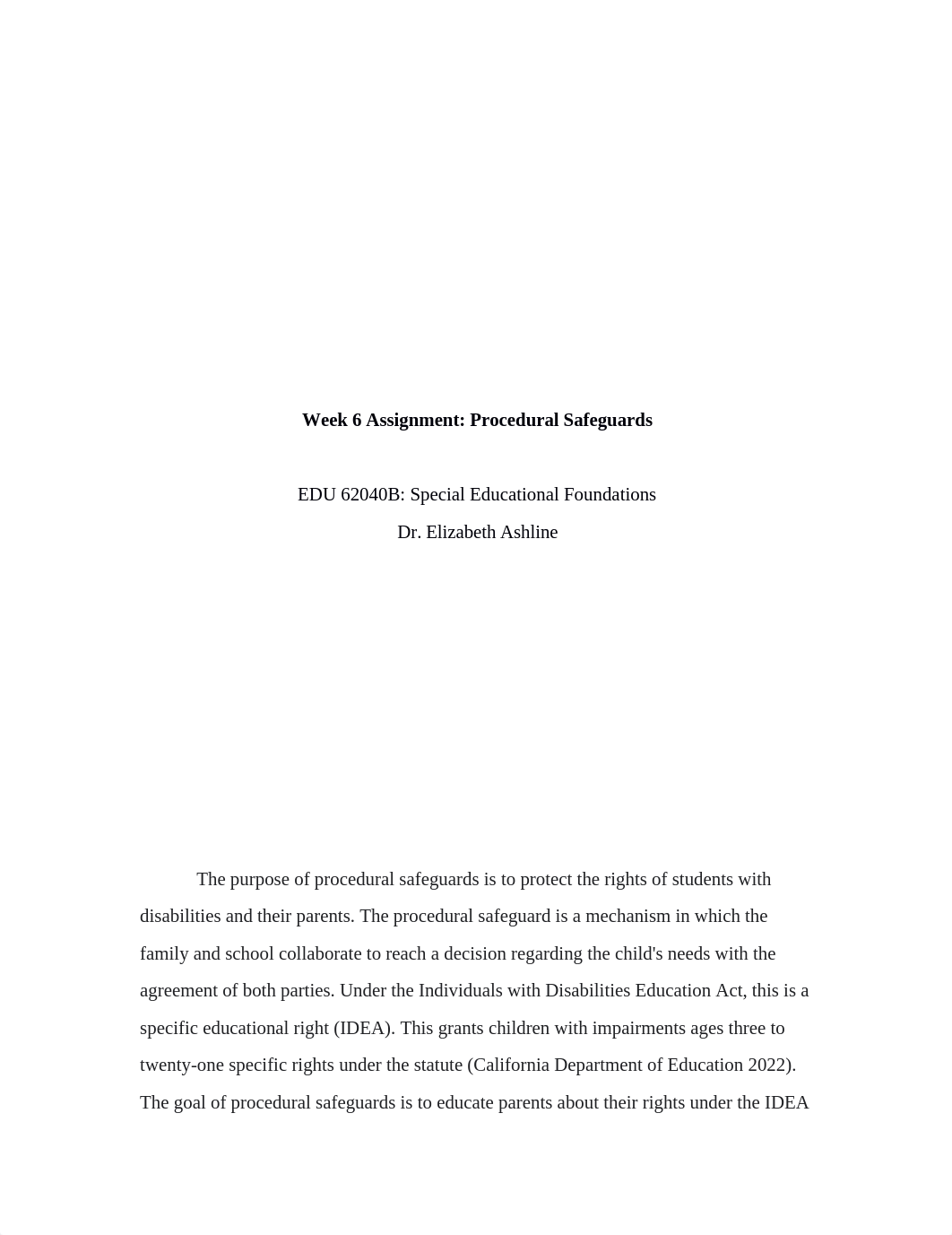 Week 6 Assignment procedural safeguards.docx_dgjthx9pzb0_page1