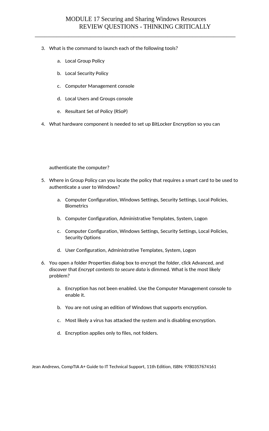 Mod 17 Securing and Sharing Windows Resources Review Questions.docx_dgk0gew0888_page2