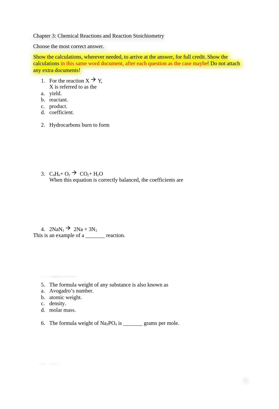 Chapter 3 Chemical Reactions and Reaction Stoichiometry-Questions.docx_dgklf5m1zv0_page1