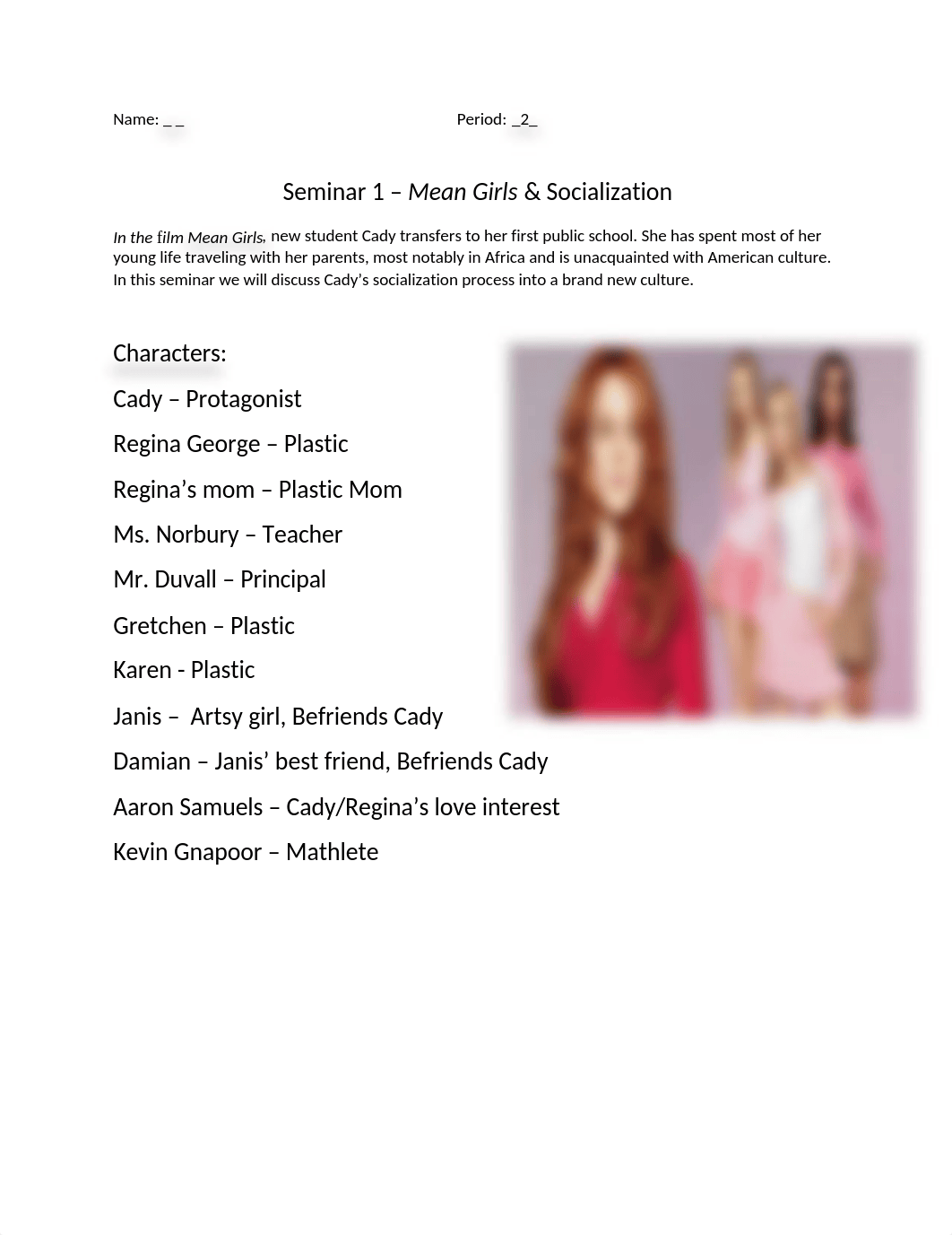 Mean-girls-socialization assignment2.docx_dgl4ercgcqt_page1