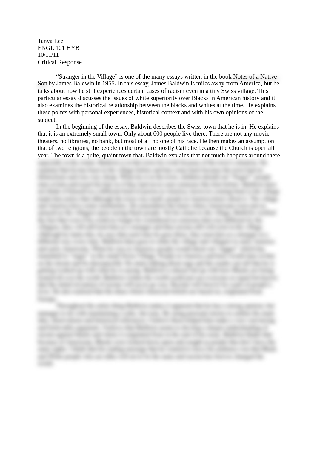 Critcial Response- Stranger in the Village.docx_dgl8lv77q8s_page1