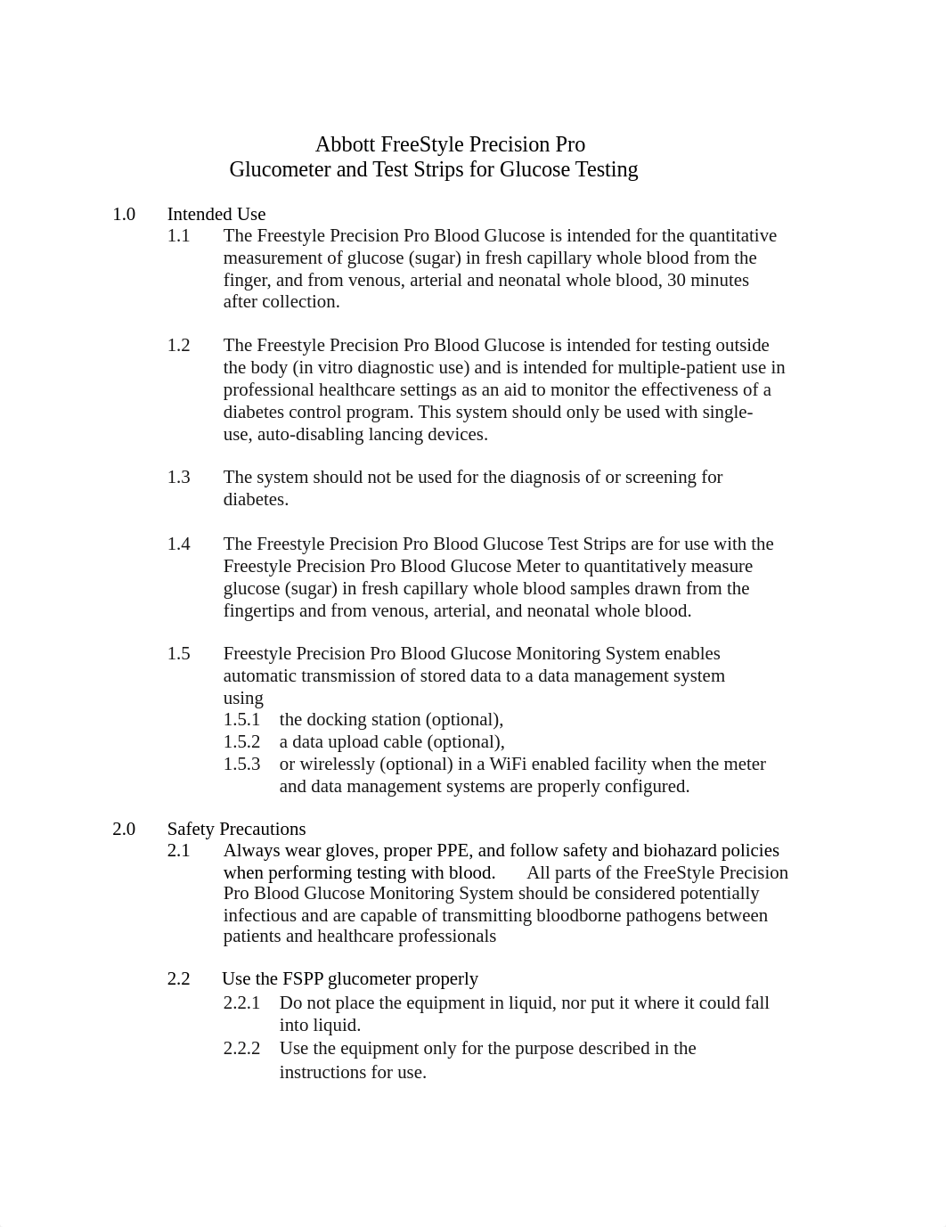 FreeStyle Precision Pro Glucometer Testing.docx_dglaqjso829_page1