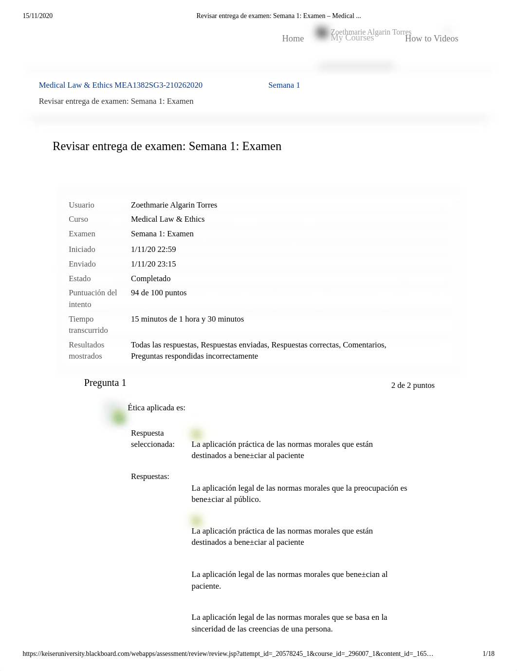 Revisar entrega de examen_ Semana 1_ Examen Leyes y Etica - Medical .._.pdf_dgm7g20fko0_page1