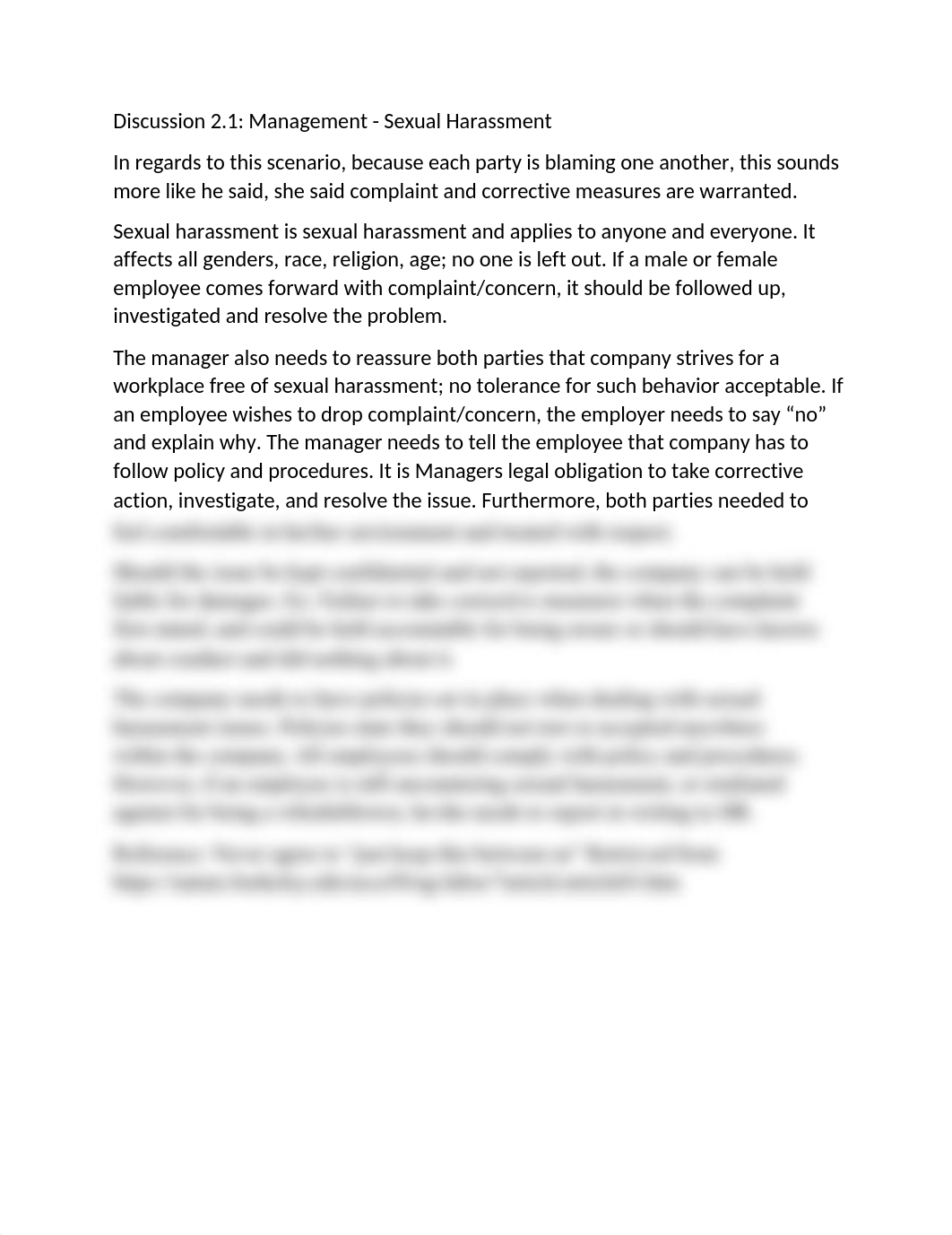 Discussion 2.1  Management - Sexual Harassment.docx_dgmgevxz5y0_page1