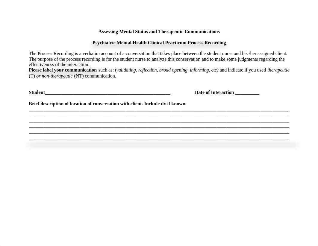 Process Recording  Therapeutic Communications Template.pdf_dgmgk837fwd_page1