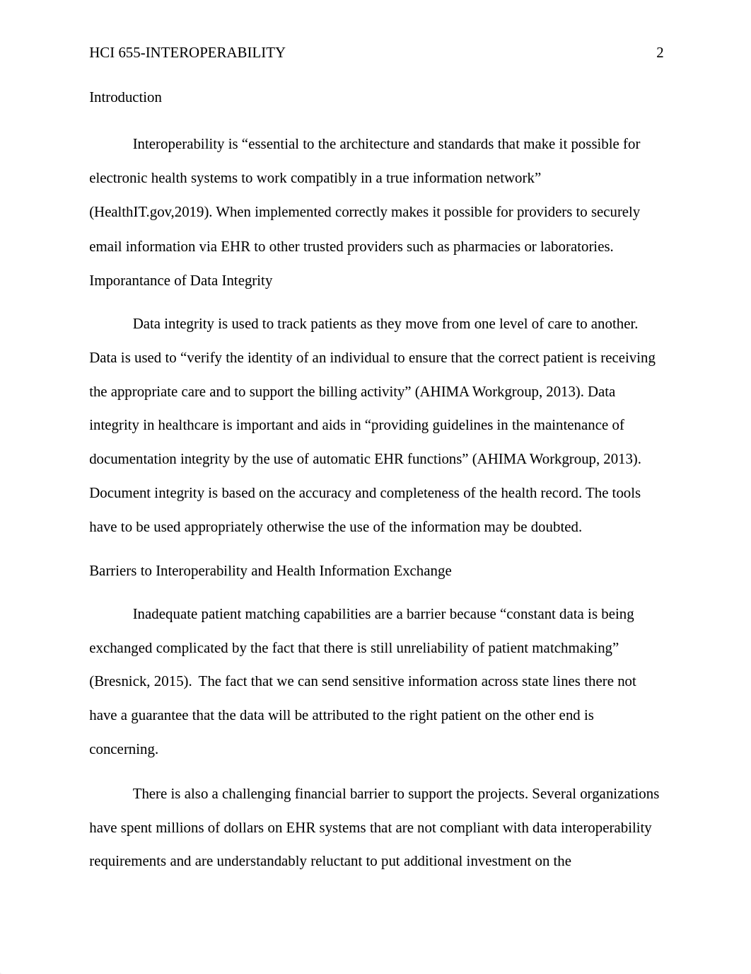 StephenSamuel.HCI655.Wk3.Health Care Systems Interoperability.docx_dgnd9515etu_page2