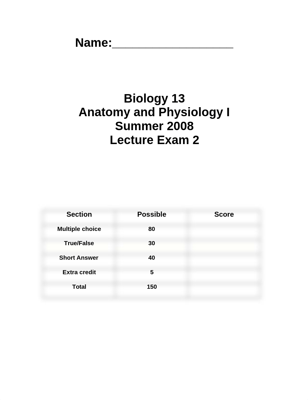 Lecture Exam #2 Biology 13 2008 Summer.docx_dgngsldl54b_page1