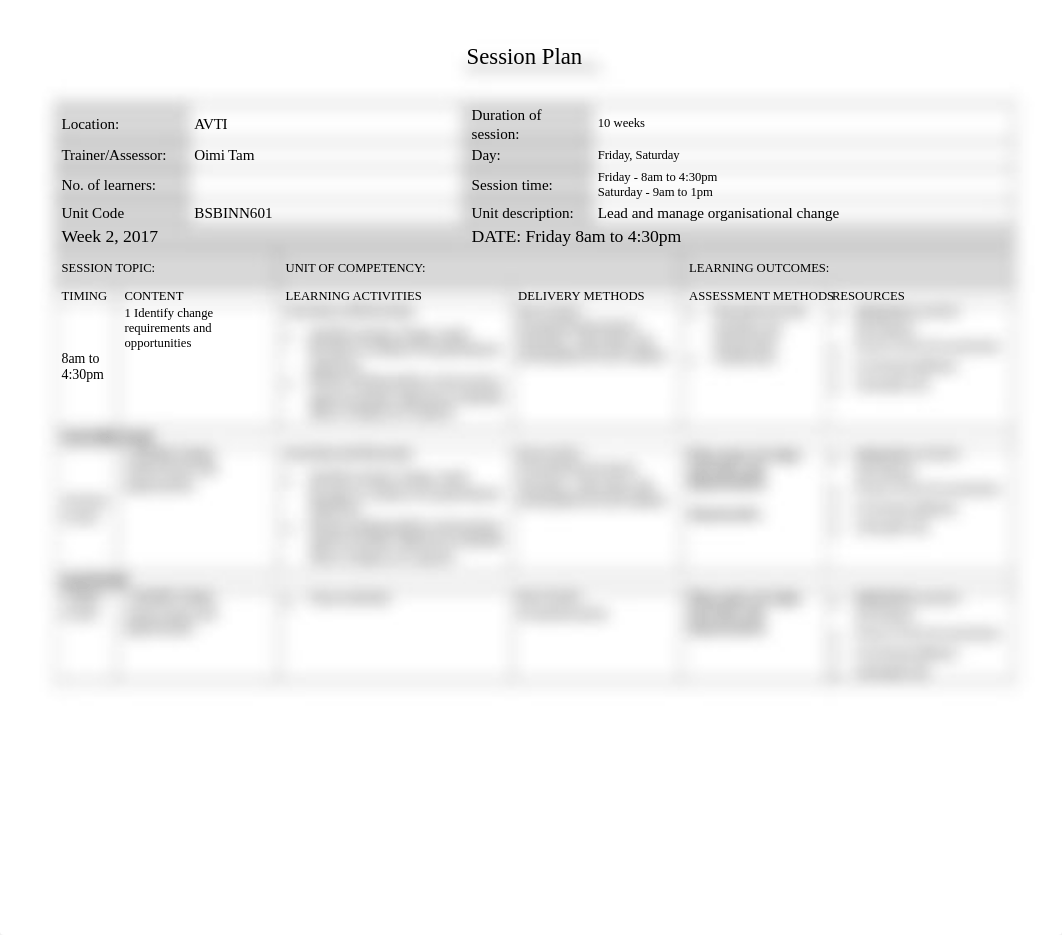 BSBINN601 Lead and Manage Organisational Change Session Plan_2017.doc_dgnozknv9za_page3