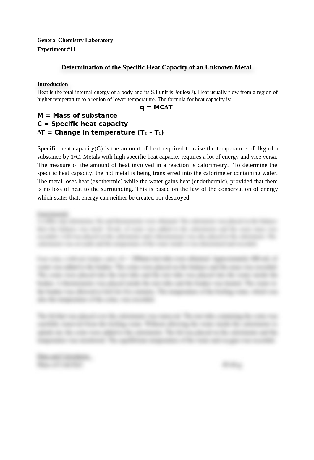 Determination of SHC of an unknown metal.docx_dgoax1fcqo5_page1