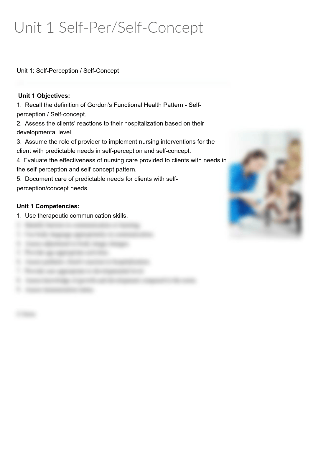 Unit 1 Self-Per:Self-Concept: PNN-625-01 Nursing II (eCompanion) (1:17:18-5:17:18) - Donna Eberly, D_dgodrzcbp90_page1