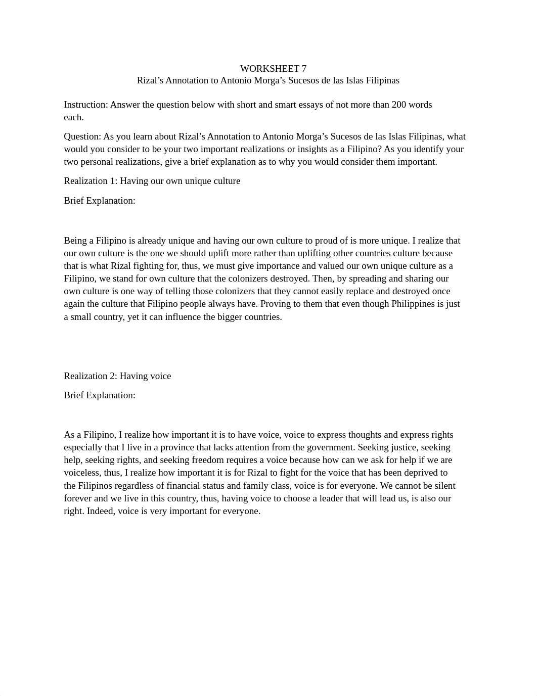 WORKSHEET 7-RIZAL'S ANNOTATION TO MORGA'S SUCESOS DE LAS ISLAS FILIPINAS.docx_dgogqfa5jyc_page1