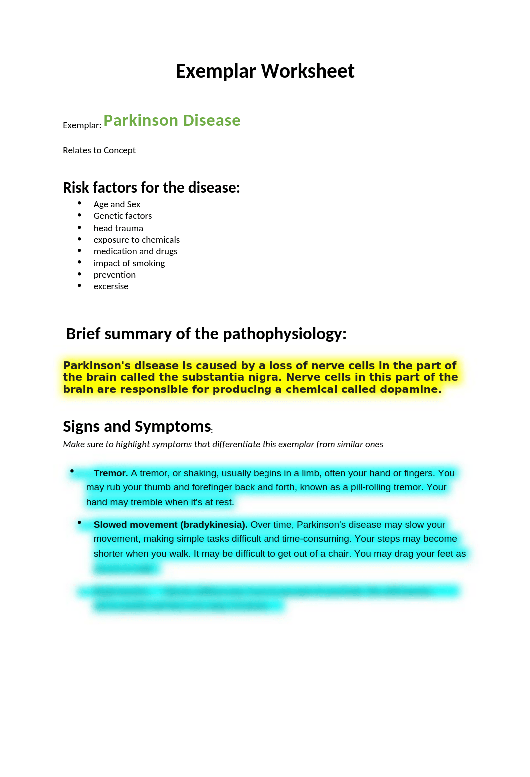 Exemplar Worksheet Parkinson Disease.docx_dgoiik50cd7_page1