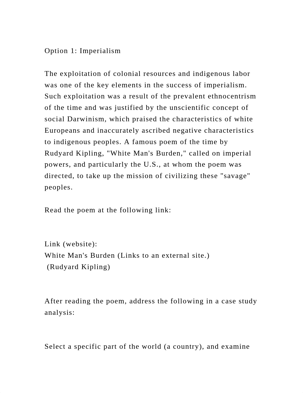 Option 1 ImperialismThe exploitation of colonial resources and .docx_dgotv02f98j_page2