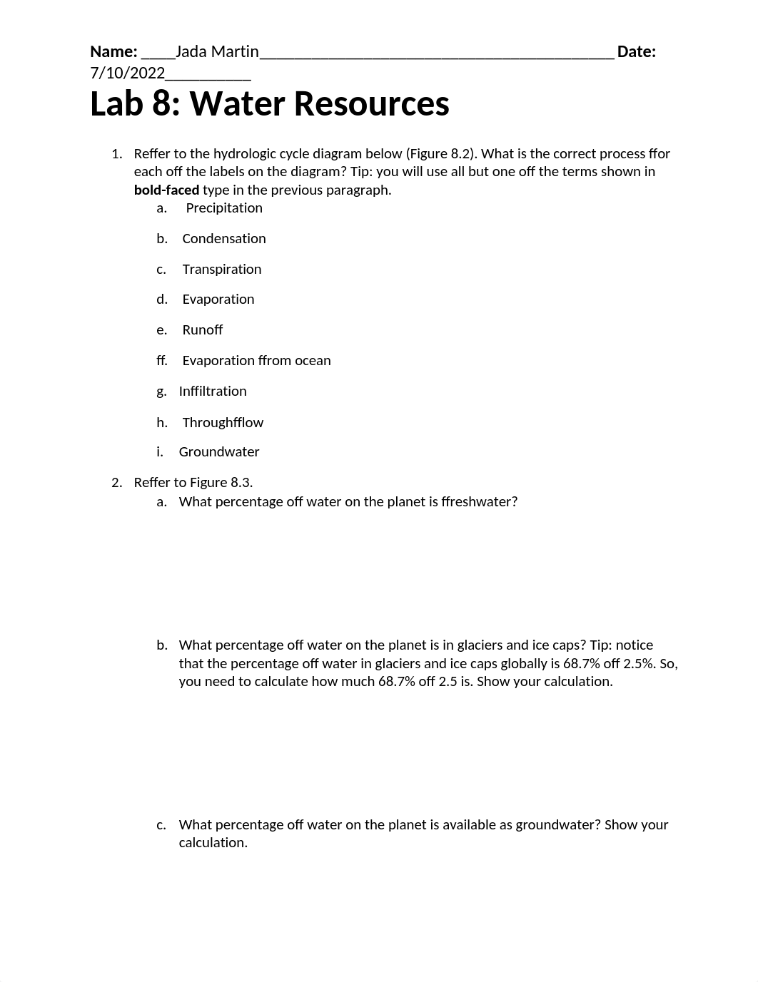 Lab 8. Water Resources (Answer Sheet) (2).docx_dgp4uugq4nt_page1