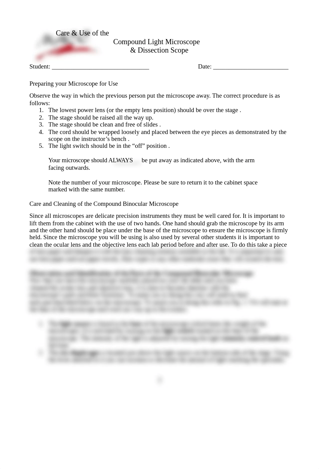 Care & Use of the Compound Microscope and Dissecting Scope (1).doc_dgprzqe69z3_page2